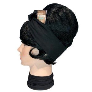 Solid Black Rockabilly Bandana Tie Headband